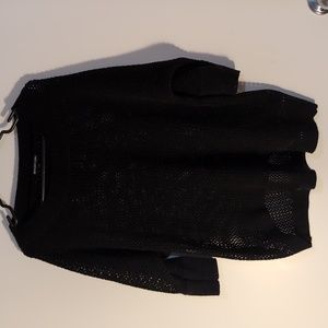 Loose knit black acrylic top by introspect 2XL